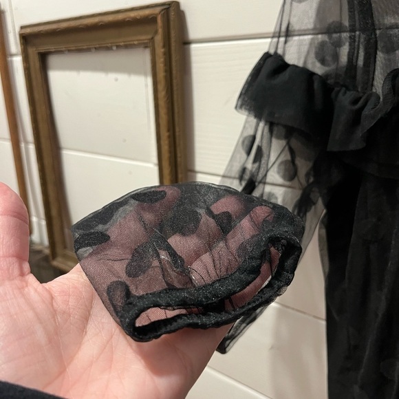 Rinascimento – Sheer Polka Dot Ruffle Blouse (Size M) - Picture 9 of 10